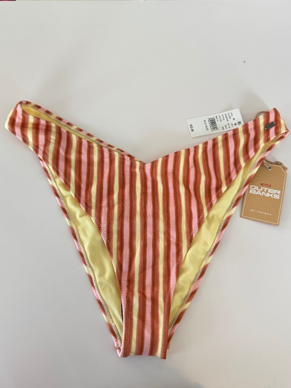 Outer Banks x PacSun Striped V-Front Bikini Bottom XL NWT